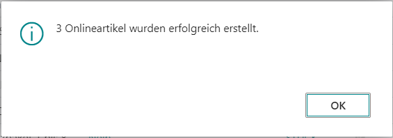 Onlineartikel erfolgreich erstellt