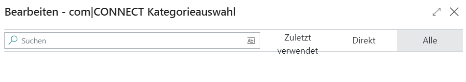 com|CONNECT Kategorieauswahl