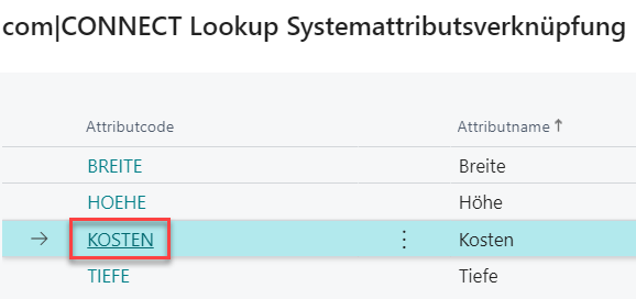 com|CONNECT Lookup Systemattributverknüpfung