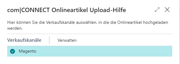 Verkaufskanäle auswählen
